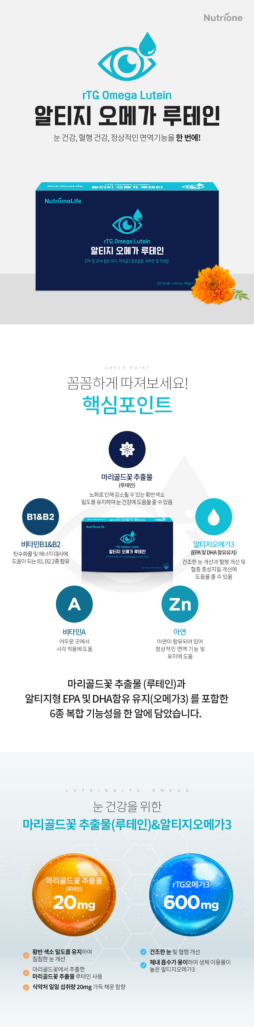 뉴트리원라이프 알티지 오메가3 루테인 제품 상세정보 1